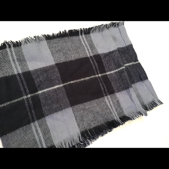 New Fashion Plaid Blue Soft Fringe Infinity Scarf - Picture 2 of 2